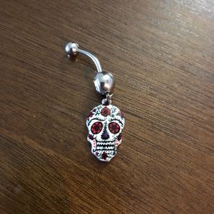 Skull sterling silver naval piercing